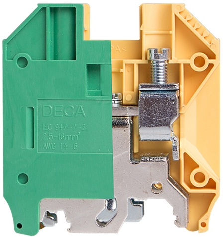 Deca CPE35 Screw Clamp DIN Rail Ground Terminal Block