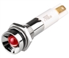 Menics IP 67 LED Indicator, 8mm, Protrusive Head, 12VDC, Red