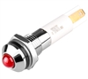 Menics IP 67 LED Indicator, 8mm, Round Head, 12VDC, Red
