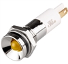 Menics IP 67 LED Indicator, 10mm, Protrusive Head, 110VAC, Yellow