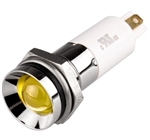 Menics IP 67 LED Indicator, 12 mm, Protrusive Head, 110VAC, Yellow