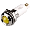 Menics IP 67 LED Indicator, 12 mm, Round Head, 3VDC, Yellow