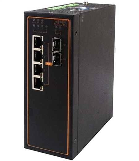 Mencom E45PNMS-6-2SFP 6 Port Managed Gigabit Ethernet Switch