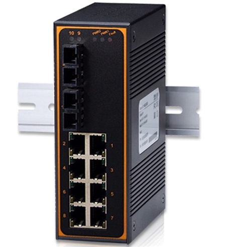 Mencom 10 Port Unmanaged Gigabit Ethernet Switch, Multimode, SC, 550M