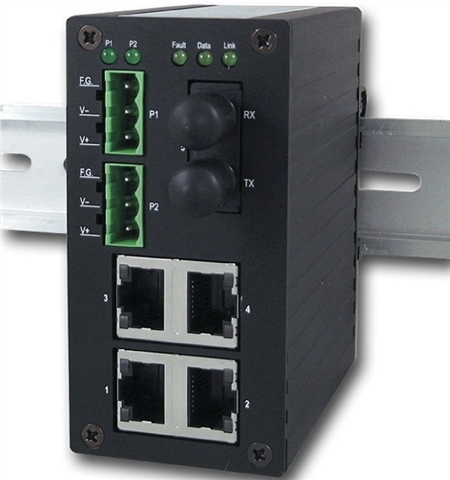 Mencom E45UM-4-FM-MT 5 Port Fast Ethernet Switch