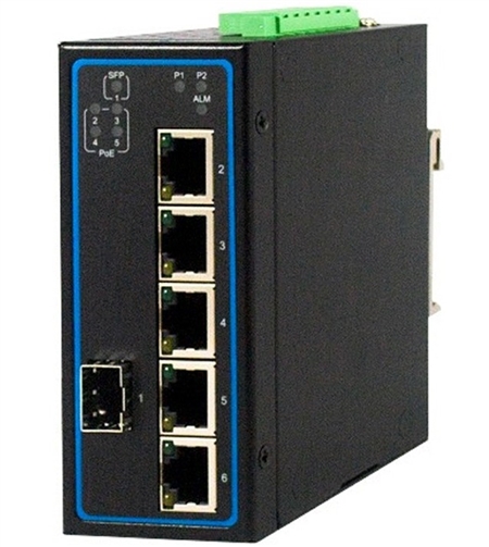 Mencom E45UM-6M-4POE-1SFP-EX 6 Port Unmanaged Gigabit Ethernet Switch