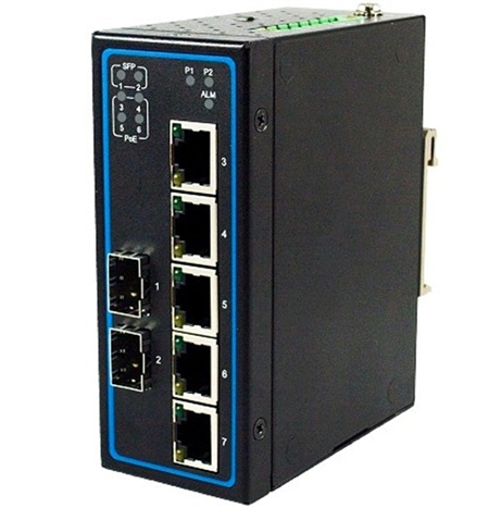 Mencom E45UM-7M-4POE-2SFP-EX 7 Port Unmanaged Gigabit Ethernet Switch