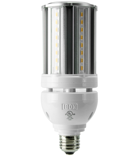 Kobi Electric EC-18-AM-MV-E26 18W Enclosed LED Corn Light, Amber