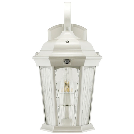 Euri Lighting 12.5W LED White Wall Lantern, 3000K, Water Glass Lens