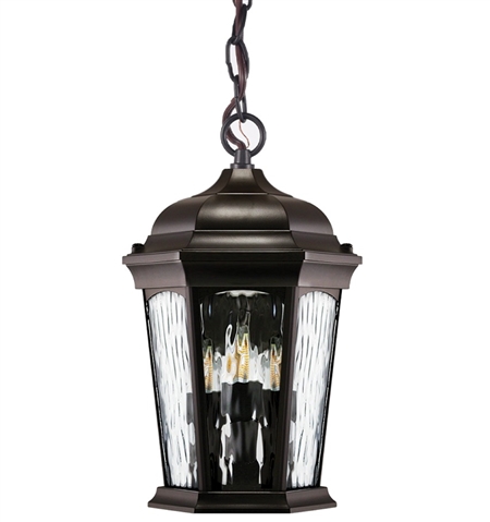 Euri Lighting 12.5W LED Hanging Lantern, 3000K, Water Glass Lens