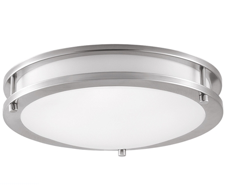 Euri Lighting 16W Brushed Nickel Round LED Ceiling Light, 3000K