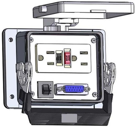 Mencom GF-DB15-R-32 PIC with 15 Pin D-Sub & GFCI Outlet