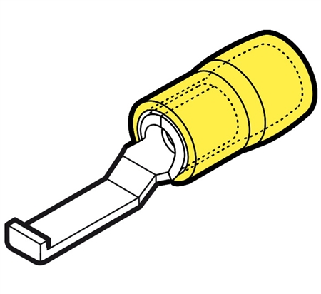 GKY-PPL46 Polyamide Insulated Hooked Blade Terminal, 12-10 AWG