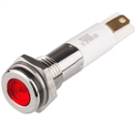 Menics LED Indicator, 6 mm, Flat Head, 3VDC, Red