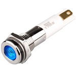 Menics LED Indicator, 6 mm, Flat Head, 24VDC, Blue