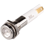 Menics LED Indicator, 8mm, Flat Head, 12VDC, White