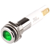 Menics LED Indicator, 8mm, Flat Head, 24VDC, Green