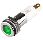 Menics LED Indicator, 10mm, Flat Head, 3VDC, Green
