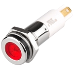 Menics LED Indicator, 10mm, Flat Head, 3VDC, Red