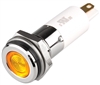 Menics LED Indicator, 12mm, Flat Head, 110VAC, Yellow