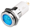 Menics LED Indicator, 16mm, Flat Head, 110VAC, Blue