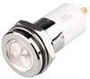 Menics LED Indicator, 16mm, Flat Head, 24V DC, White