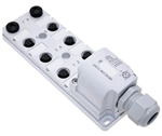 Mencom M12 Junction Block, 8 Port, 4 Pin, 48V