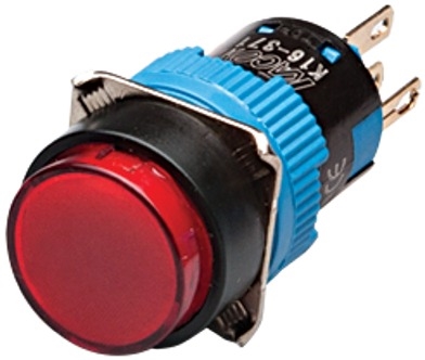 Kacon K16-271-R-12V 16 mm Push Button, Round, Red