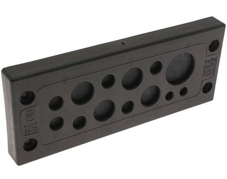 Mencom KADP-24-13 Cable Entry Plate, 2 3.0-5.5mm, 6 4.1-8.1mm, 4 9.0-14.0mm, 1 14.0-20.0mm Entries