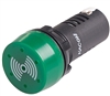 22mm LED Buzzer, Green, Continuous, 12V