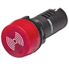 22mm LED Buzzer, Red, Continuous, 24V