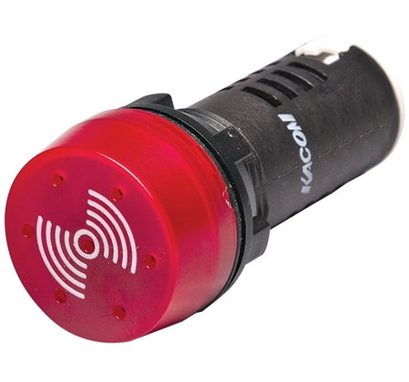 22mm LED Buzzer, Red, Intermittent, 110V