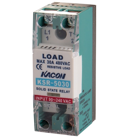 Kacon Single Phase Solid State Relay, 220V DC Input, 90-480V AC Load, 30A