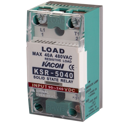 Kacon Single Phase Solid State Relay, 220V AC Input, 90-480V AC Load, 40A
