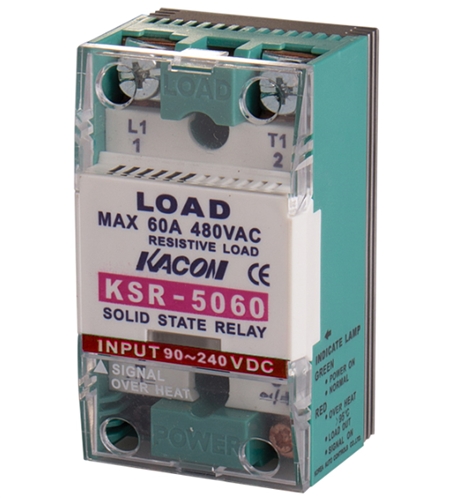 Kacon Single Phase Solid State Relay, 220V AC Input, 90-480V AC Load, 60A