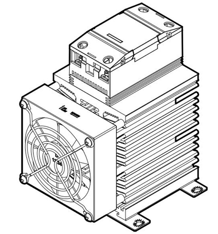 Kacon Single Phase Solid State Relay w/ Fan, 220V AC Input, 90-480V AC Load, 80A