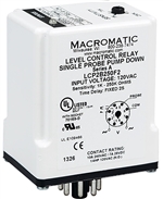 Macromatic 240V Single Probe Liquid Level Relay, Pump Up, 1K to 250K, 5 Sec