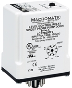 Macromatic 240V Single Probe Liquid Level Relay, Pump Down, 4.7K to 100K, 20 Sec