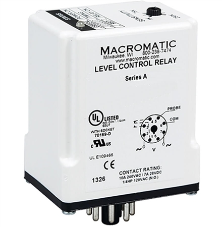Macromatic LCP2C250 120V Liquid Level Relay, Pump Up