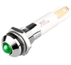 Menics LED Indicator, 6 mm, Round Head, 12VDC, Green