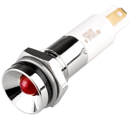 Menics LED Indicator, 10mm, Protrusive Head, 3VDC, Red