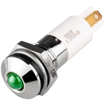Menics LED Indicator, 10mm, Round Head, 3VDC, Green
