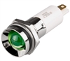 Menics LED Indicator, 12 mm, Protrusive Head, 3VDC, Green