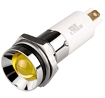 Menics LED Indicator, 12 mm, Protrusive Head, 110V AC, Yellow