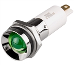 Menics LED Indicator, 12 mm, Protrusive Head, 24V DC, Green