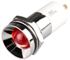 Menics LED Indicator, 16 mm, Protrusive Head, 12VDC, Red