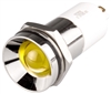 Menics LED Indicator, 16 mm, Protrusive Head, 12VDC, Yellow