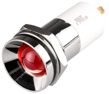 Menics LED Indicator, 16 mm, Protrusive Head, 24VDC, Red