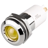 Menics LED Indicator, 16 mm, Round Head, 12VDC, Yellow