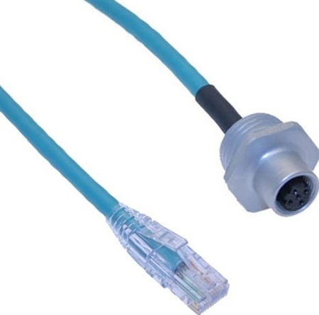 Mencom Ethernet Receptacle Female Straight / RJ45 Plug - MDE45-4FR-RJ45-2-1M